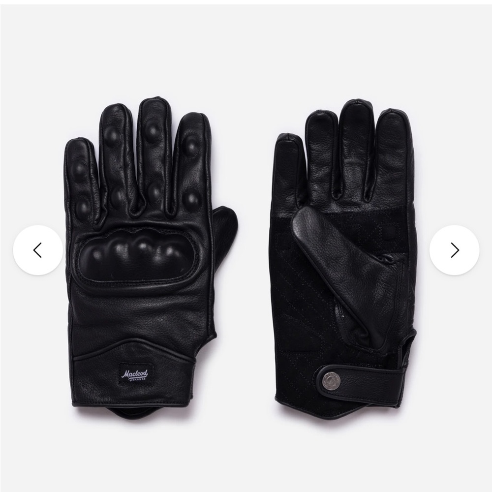 Black Motorcycle Gloves with Hard Knuckle Protection and Velcro Closure size S